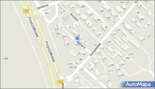 Warszawa, Europejska, 44A, mapa Warszawy