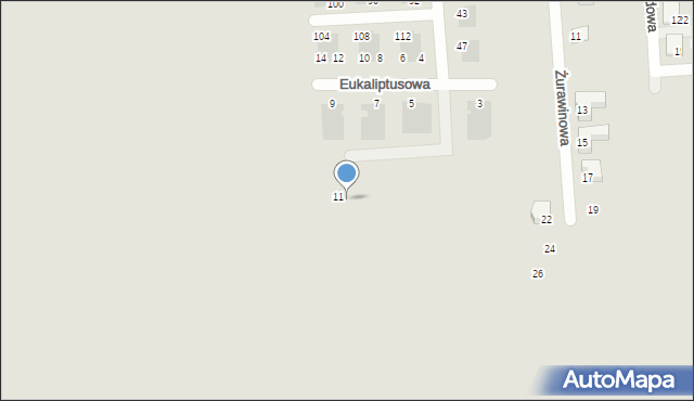 Wrocław, Eukaliptusowa, 13, mapa Wrocławia