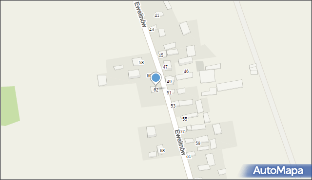 Ewelinów, Ewelinów, 62, mapa Ewelinów