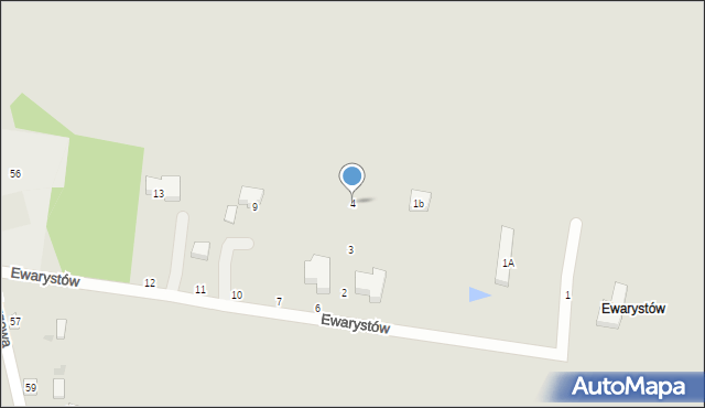 Osjaków, Ewarystów, 4, mapa Osjaków