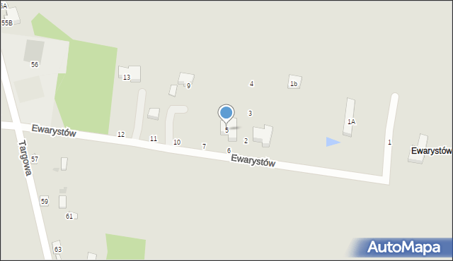 Osjaków, Ewarystów, 5, mapa Osjaków