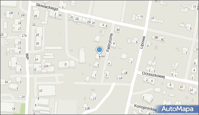 Barczewo, Fabryczna, 5, mapa Barczewo