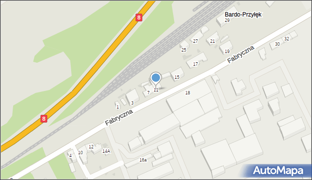 Bardo, Fabryczna, 11, mapa Bardo