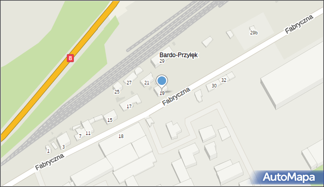 Bardo, Fabryczna, 19, mapa Bardo