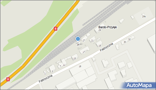 Bardo, Fabryczna, 25, mapa Bardo