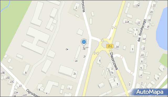 Barlinek, Fabryczna, 2g, mapa Barlinek