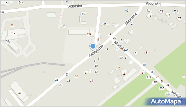 Biała Podlaska, Fabryczna, 5, mapa Białej Podlaskiej