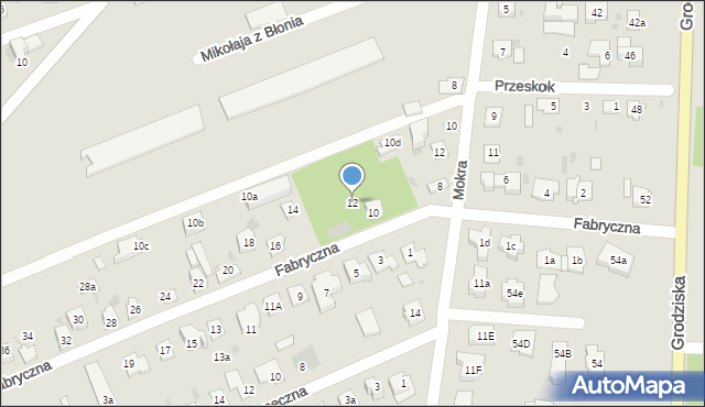 Błonie, Fabryczna, 12, mapa Błonie