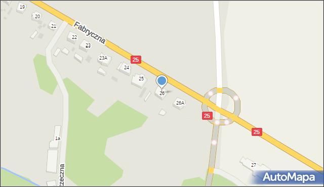 Bobolice, Fabryczna, 26, mapa Bobolice