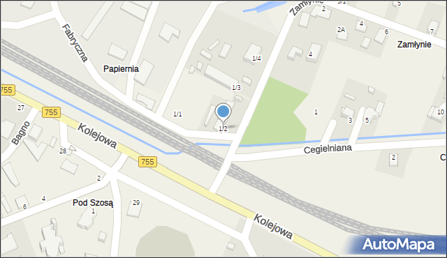 Bodzechów, Fabryczna, 1/2, mapa Bodzechów