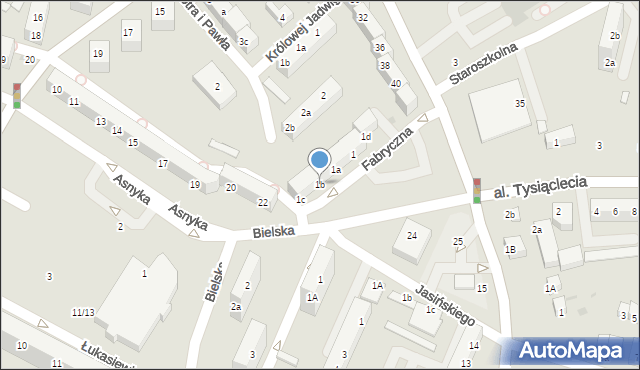 Bolesławiec, Fabryczna, 1b, mapa Bolesławca