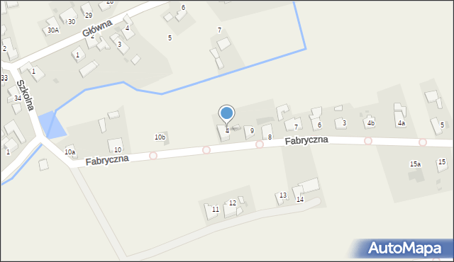 Budziska, Fabryczna, 4, mapa Budziska