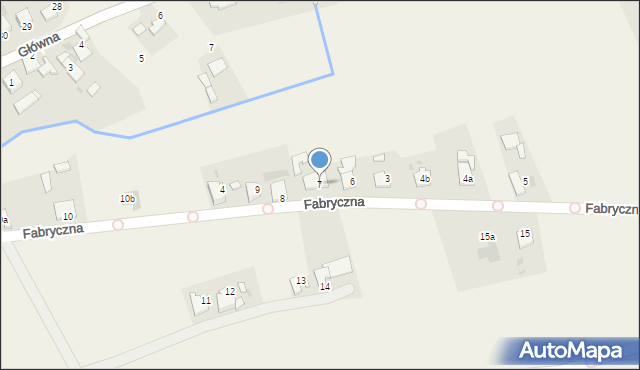 Budziska, Fabryczna, 7, mapa Budziska