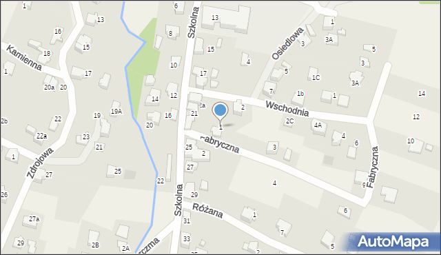 Bujaków, Fabryczna, 1, mapa Bujaków