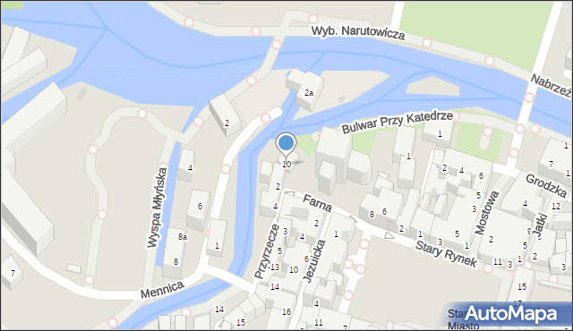 Bydgoszcz, Farna, 10, mapa Bydgoszczy