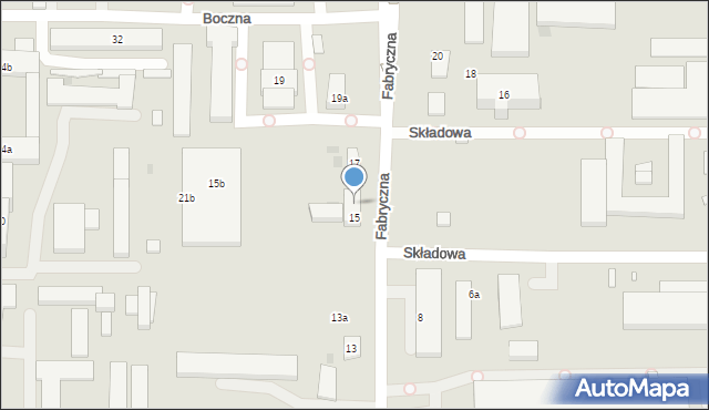 Bydgoszcz, Fabryczna, 15a, mapa Bydgoszczy