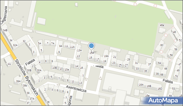 Bytom, Fałata Juliana, 15A, mapa Bytomia