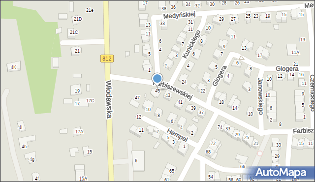 Chełm, Farbiszewskiej Zofii, 45, mapa Chełma