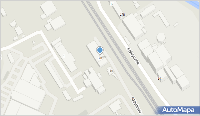 Ciechanów, Fabryczna, 28, mapa Ciechanów