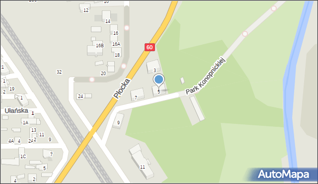 Ciechanów, Fabryczna, 5, mapa Ciechanów