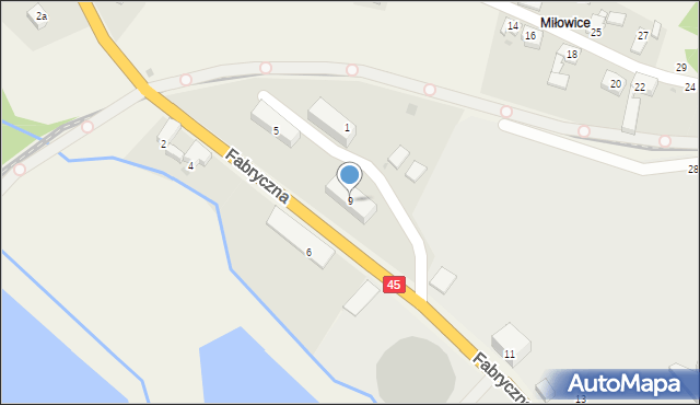 Ciężkowice, Fabryczna, 9, mapa Ciężkowice