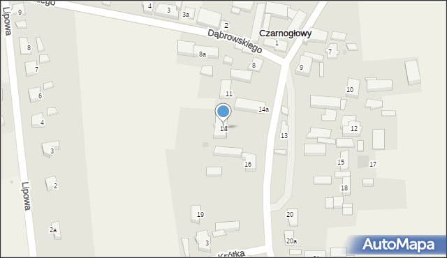 Czarnogłowy, Fabryczna, 14, mapa Czarnogłowy