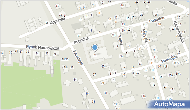 Częstochowa, Faradaya Michaela, 21, mapa Częstochowy