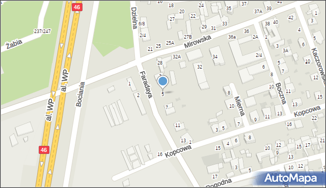 Częstochowa, Faradaya Michaela, 5, mapa Częstochowy