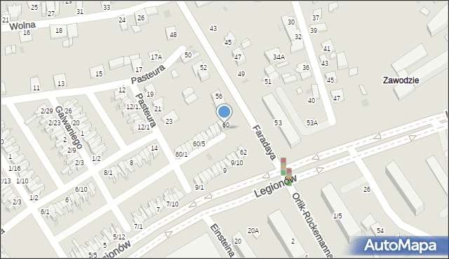 Częstochowa, Faradaya Michaela, 60/11, mapa Częstochowy