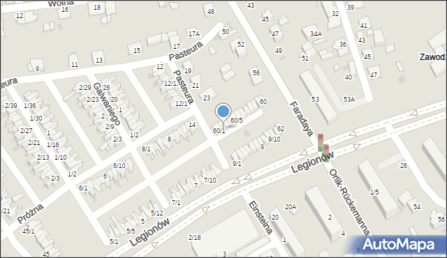 Częstochowa, Faradaya Michaela, 60/2, mapa Częstochowy