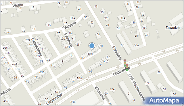 Częstochowa, Faradaya Michaela, 60/6, mapa Częstochowy