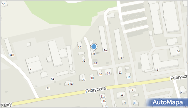 Dobre Miasto, Fabryczna, 26, mapa Dobre Miasto