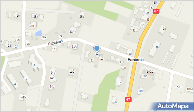 Fabianki, Fabianki, 12c, mapa Fabianki