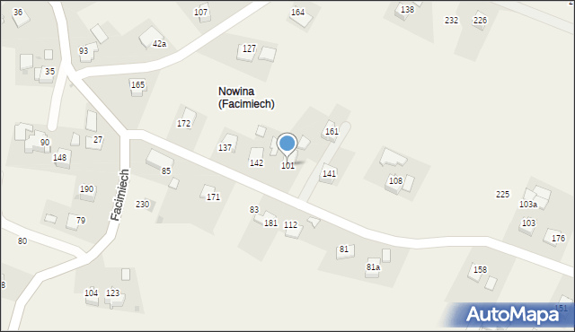 Facimiech, Facimiech, 101, mapa Facimiech