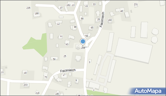 Facimiech, Facimiech, 206, mapa Facimiech