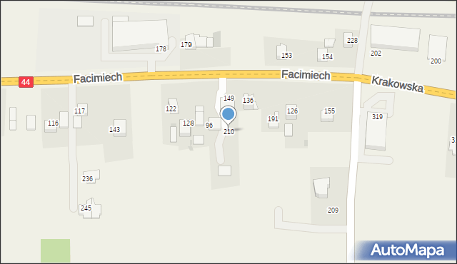 Facimiech, Facimiech, 210, mapa Facimiech