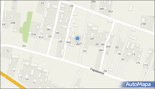 Fajsławice, Fajsławice, 294, mapa Fajsławice