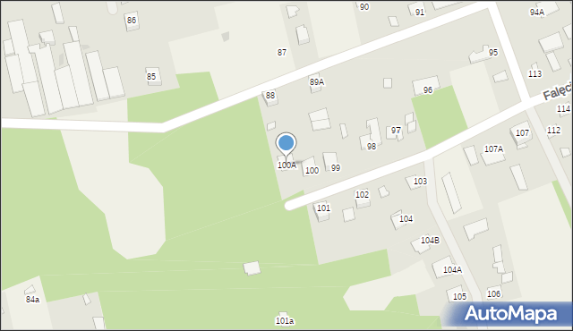 Falęcice, Falęcice, 100A, mapa Falęcice