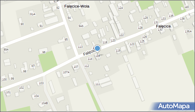 Falęcice, Falęcice, 116, mapa Falęcice