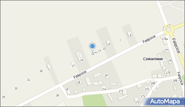 Falęcice, Falęcice, 12, mapa Falęcice