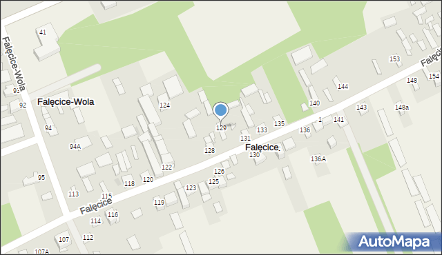 Falęcice, Falęcice, 129, mapa Falęcice