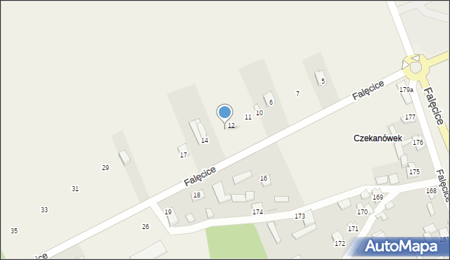 Falęcice, Falęcice, 13, mapa Falęcice