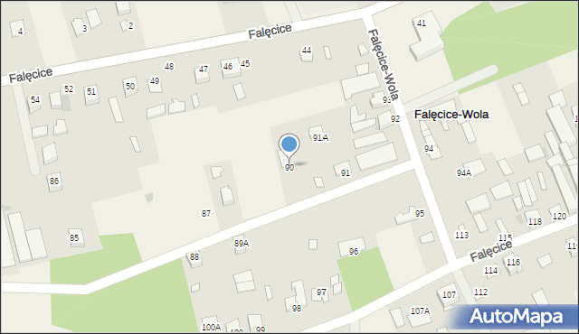 Falęcice, Falęcice, 90, mapa Falęcice