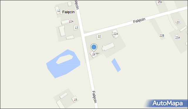 Falęcin, Falęcin, 14, mapa Falęcin