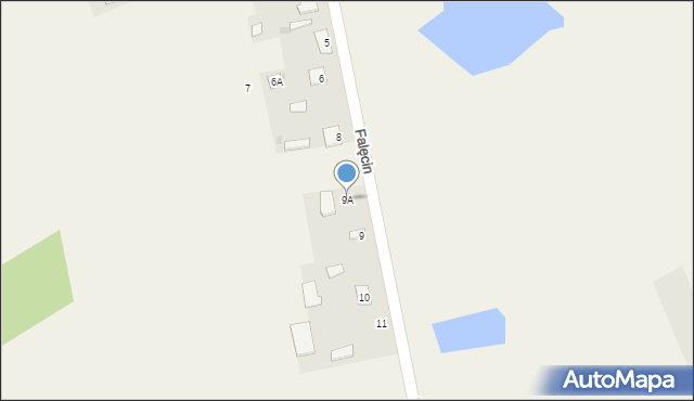 Falęcin, Falęcin, 9A, mapa Falęcin