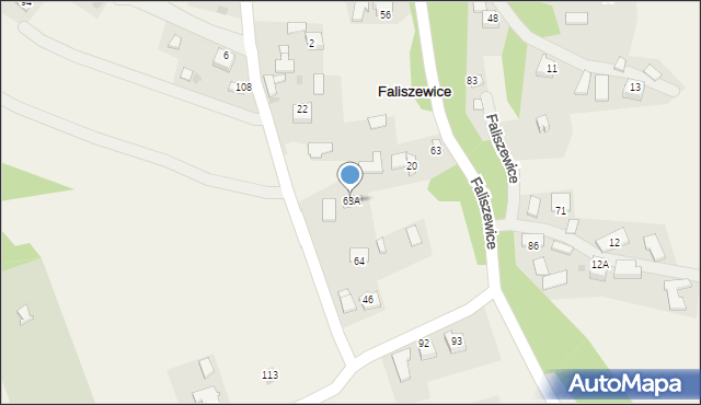 Faliszewice, Faliszewice, 63A, mapa Faliszewice