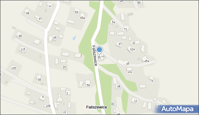 Faliszewice, Faliszewice, 91, mapa Faliszewice