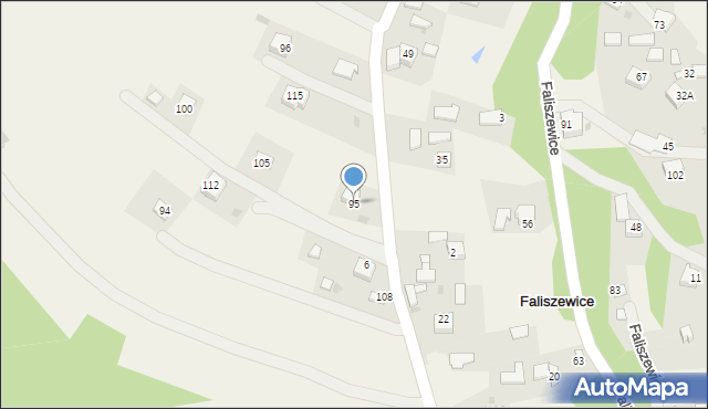 Faliszewice, Faliszewice, 95, mapa Faliszewice