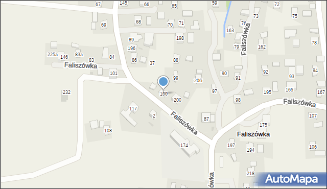Faliszówka, Faliszówka, 100, mapa Faliszówka