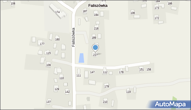 Faliszówka, Faliszówka, 217, mapa Faliszówka